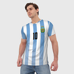 Футболка мужская Месси - сборная Аргентины, цвет: 3D-принт — фото 2