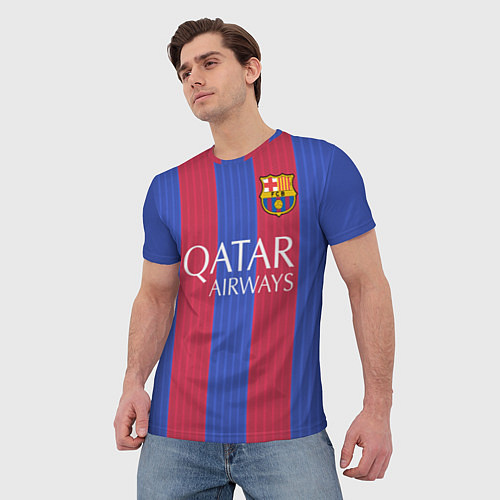 Мужская футболка Barcelona: Qatar Airways / 3D-принт – фото 3