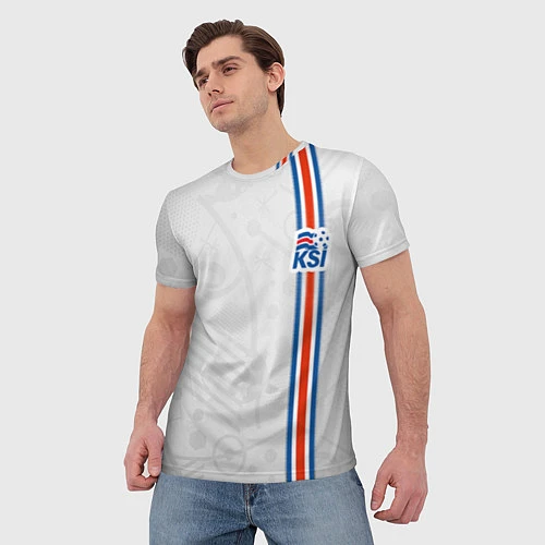 Мужская футболка Сборная Исландии по футболу / 3D-принт – фото 3