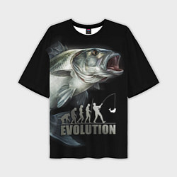 Мужская футболка оверсайз Эволюция рыбалки