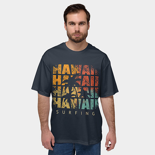 Мужская футболка оверсайз Hawaii Surfing / 3D-принт – фото 3