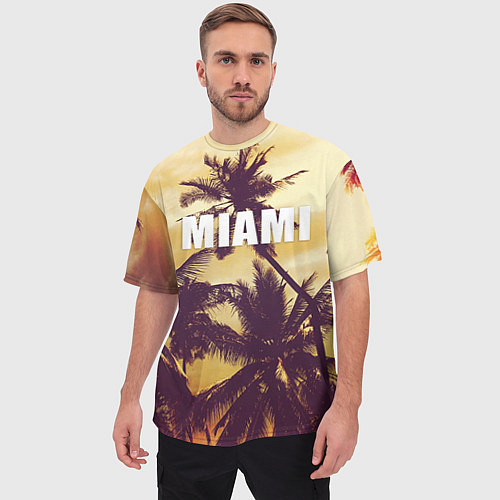 Мужская футболка оверсайз MIAMI / 3D-принт – фото 3