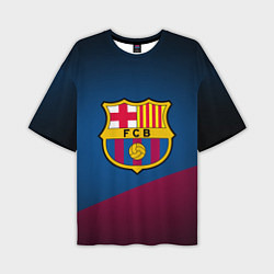 Футболка оверсайз мужская FCB Barcelona, цвет: 3D-принт