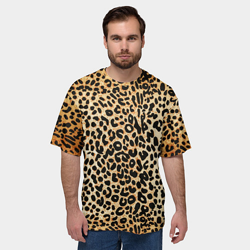 Мужская футболка оверсайз Гепард (шкура) / 3D-принт – фото 3