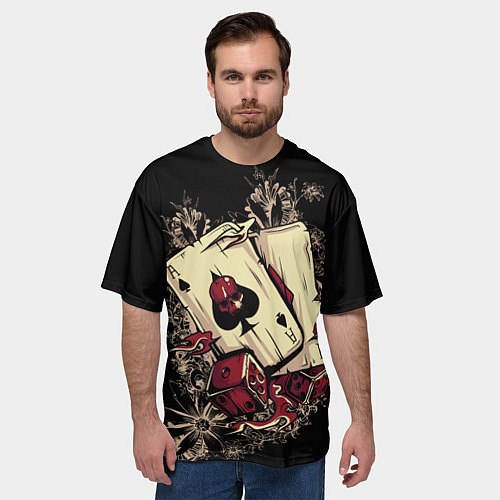 Мужская футболка оверсайз Карты дьявола / 3D-принт – фото 3