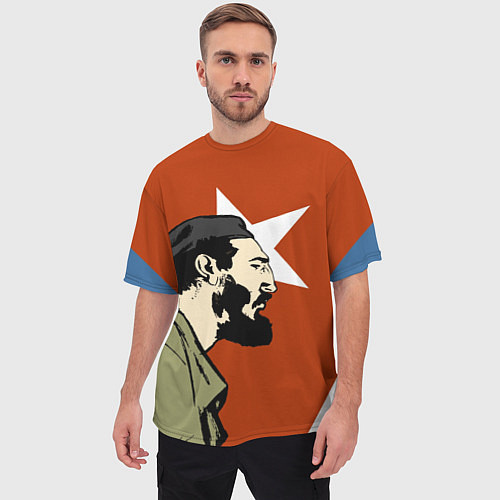 Мужская футболка оверсайз Куба / 3D-принт – фото 3