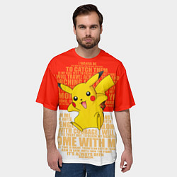 Футболка оверсайз мужская Pikachu, цвет: 3D-принт — фото 2