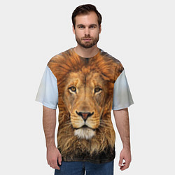 Футболка оверсайз мужская Красавец лев, цвет: 3D-принт — фото 2