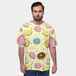 Футболка оверсайз мужская Сладкие пончики, цвет: 3D-принт — фото 2