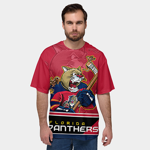 Мужская футболка оверсайз Florida Panthers / 3D-принт – фото 3
