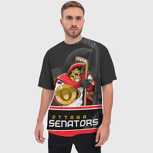 Мужская футболка оверсайз Ottawa Senators / 3D-принт – фото 3