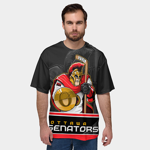 Мужская футболка оверсайз Ottawa Senators / 3D-принт – фото 3