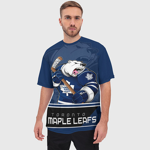 Мужская футболка оверсайз Toronto Maple Leafs / 3D-принт – фото 3