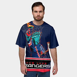 Футболка оверсайз мужская New York Rangers, цвет: 3D-принт — фото 2
