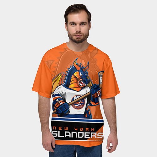 Мужская футболка оверсайз New York Islanders / 3D-принт – фото 3