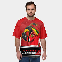 Футболка оверсайз мужская Chicago Blackhawks, цвет: 3D-принт — фото 2