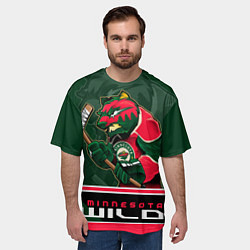 Футболка оверсайз мужская Minnesota Wild, цвет: 3D-принт — фото 2