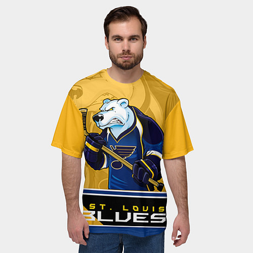 Мужская футболка оверсайз St. Louis Blues / 3D-принт – фото 3