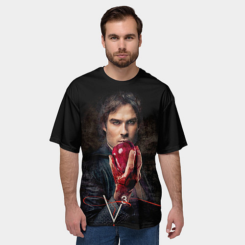 Мужская футболка оверсайз Damon Salvatore V3 / 3D-принт – фото 3