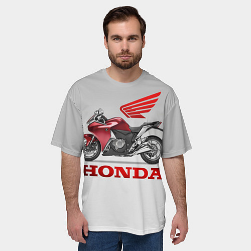 Мужская футболка оверсайз Honda 2 / 3D-принт – фото 3