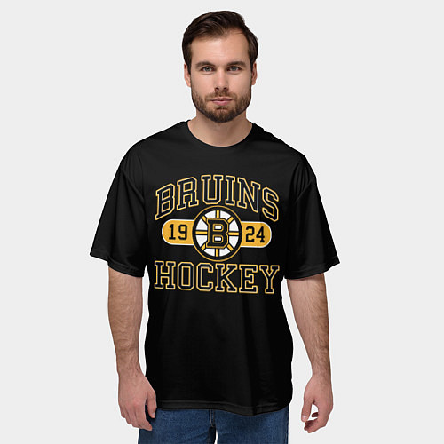 Мужская футболка оверсайз Boston Bruins: Est.1924 / 3D-принт – фото 3