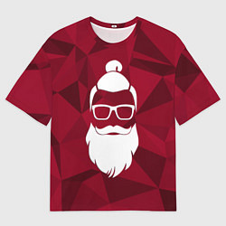 Футболка оверсайз мужская Санта хипстер, цвет: 3D-принт
