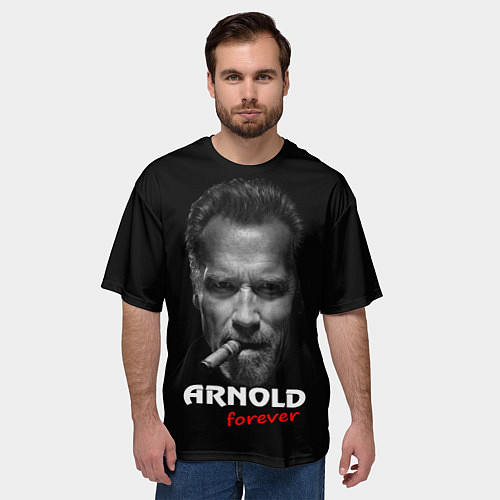Мужская футболка оверсайз Arnold forever / 3D-принт – фото 3