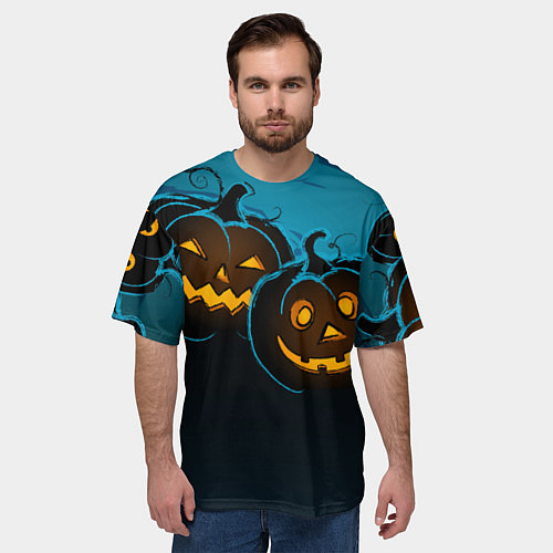 Мужская футболка оверсайз Halloween3 / 3D-принт – фото 3