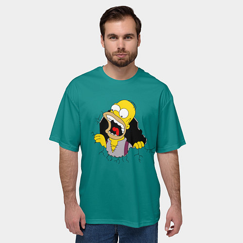 Мужская футболка оверсайз Alien-Homer / 3D-принт – фото 3