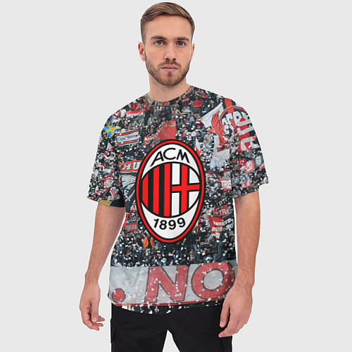 Мужская футболка оверсайз Milan FC / 3D-принт – фото 3