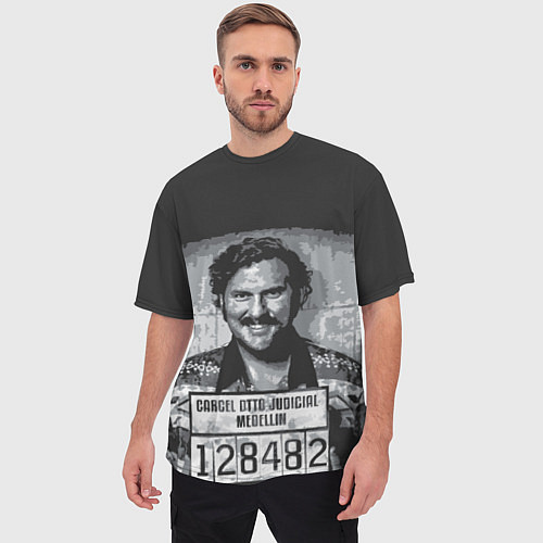 Мужская футболка оверсайз Pablo Escobar: Smile / 3D-принт – фото 3
