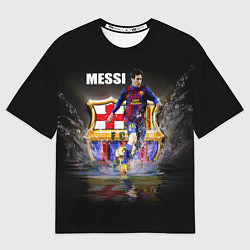 Футболка оверсайз мужская Messi FCB, цвет: 3D-принт