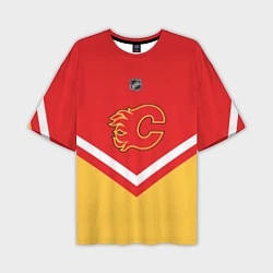 Футболка оверсайз мужская NHL: Calgary Flames, цвет: 3D-принт