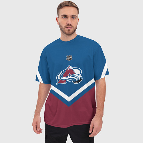 Мужская футболка оверсайз NHL: Colorado Avalanche / 3D-принт – фото 3