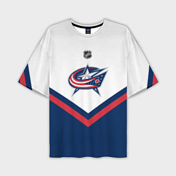 Футболка оверсайз мужская NHL: Columbus Blue Jackets, цвет: 3D-принт