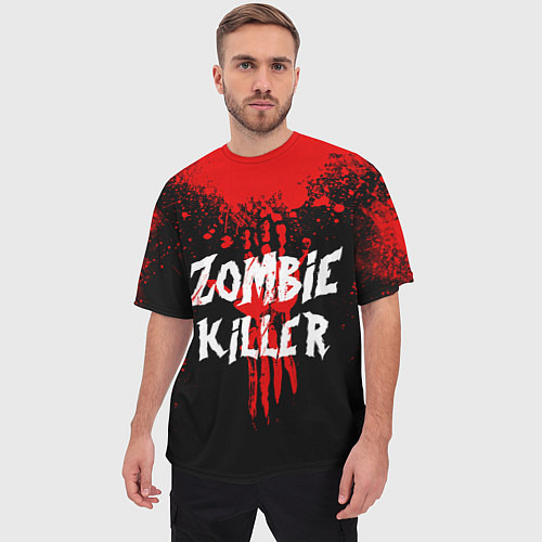 Мужская футболка оверсайз Zombie Killer / 3D-принт – фото 3