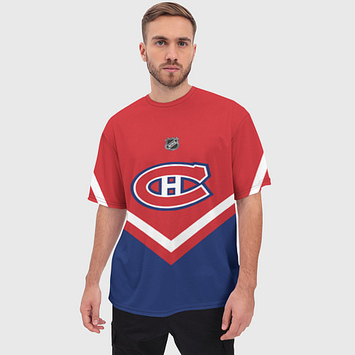 Мужская футболка оверсайз NHL: Montreal Canadiens / 3D-принт – фото 3