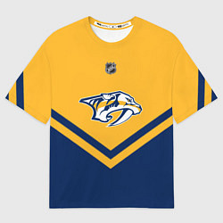 Футболка оверсайз мужская NHL: Nashville Predators, цвет: 3D-принт