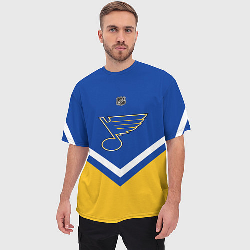 Мужская футболка оверсайз NHL: St. Louis Blues / 3D-принт – фото 3