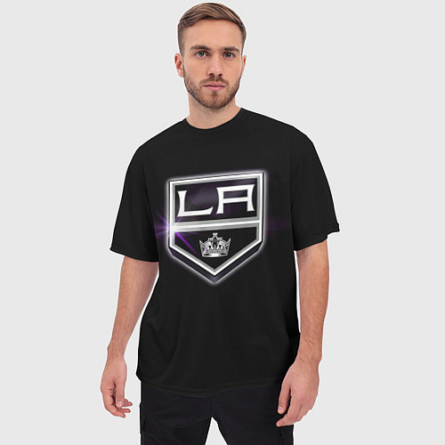 Мужская футболка оверсайз Los Angeles Kings / 3D-принт – фото 3