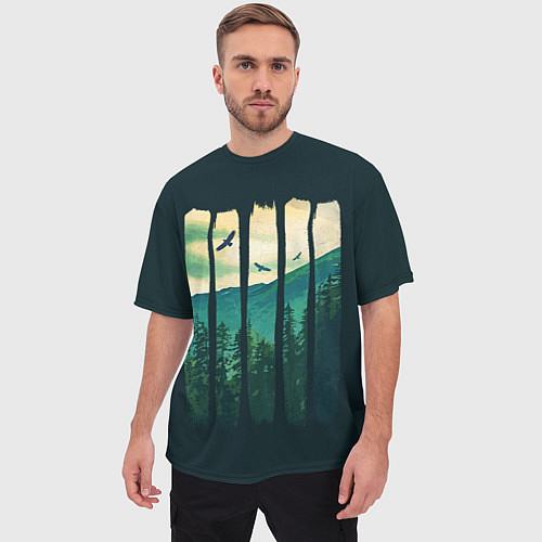 Мужская футболка оверсайз Green Life / 3D-принт – фото 3
