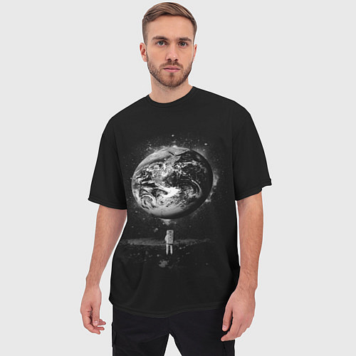 Мужская футболка оверсайз Взгляд на землю / 3D-принт – фото 3