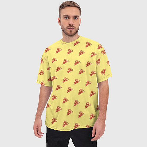 Мужская футболка оверсайз Рай пиццы / 3D-принт – фото 3