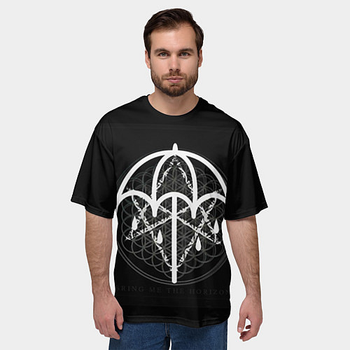 Мужская футболка оверсайз BMTH: Rain Symbol / 3D-принт – фото 3