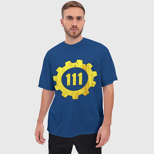 Мужская футболка оверсайз Vault 111 / 3D-принт – фото 3