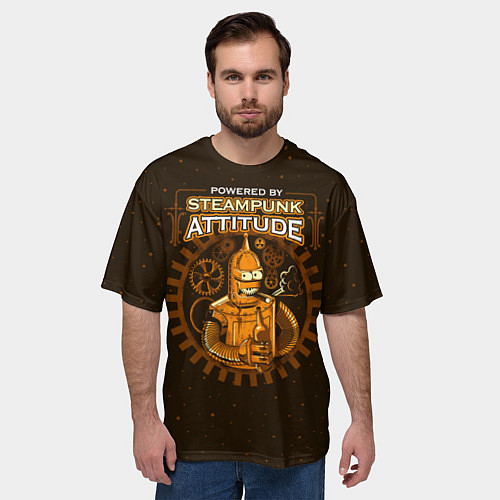 Мужская футболка оверсайз Steampunk Attitude / 3D-принт – фото 3