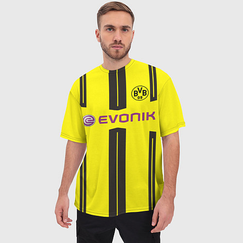 Мужская футболка оверсайз BVB: Marco Reus / 3D-принт – фото 3