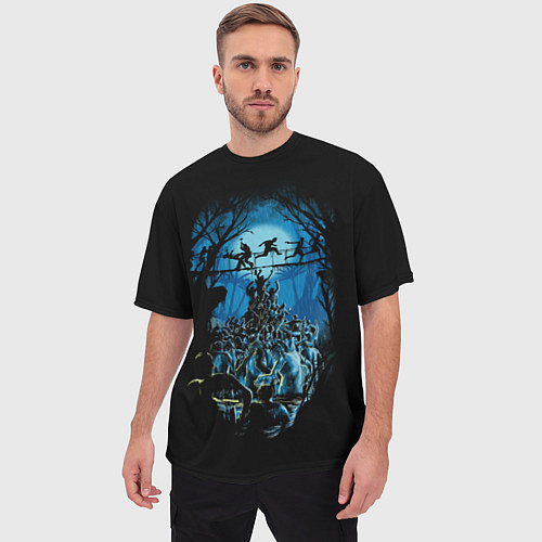Мужская футболка оверсайз Zombie Island / 3D-принт – фото 3