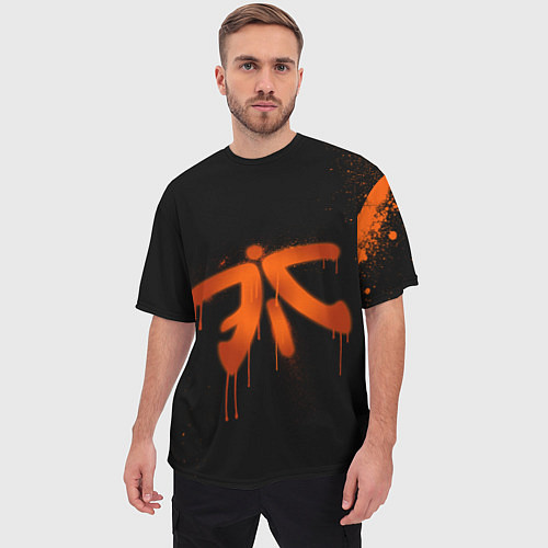 Мужская футболка оверсайз Fnatic: Black collection / 3D-принт – фото 3