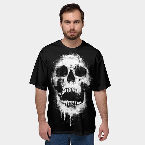 Мужская футболка оверсайз Evil Skull / 3D-принт – фото 3